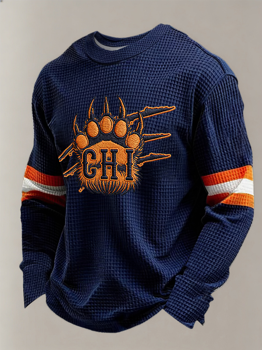 Men's Football Fans Gameday Casual Waffle Sweatshirt