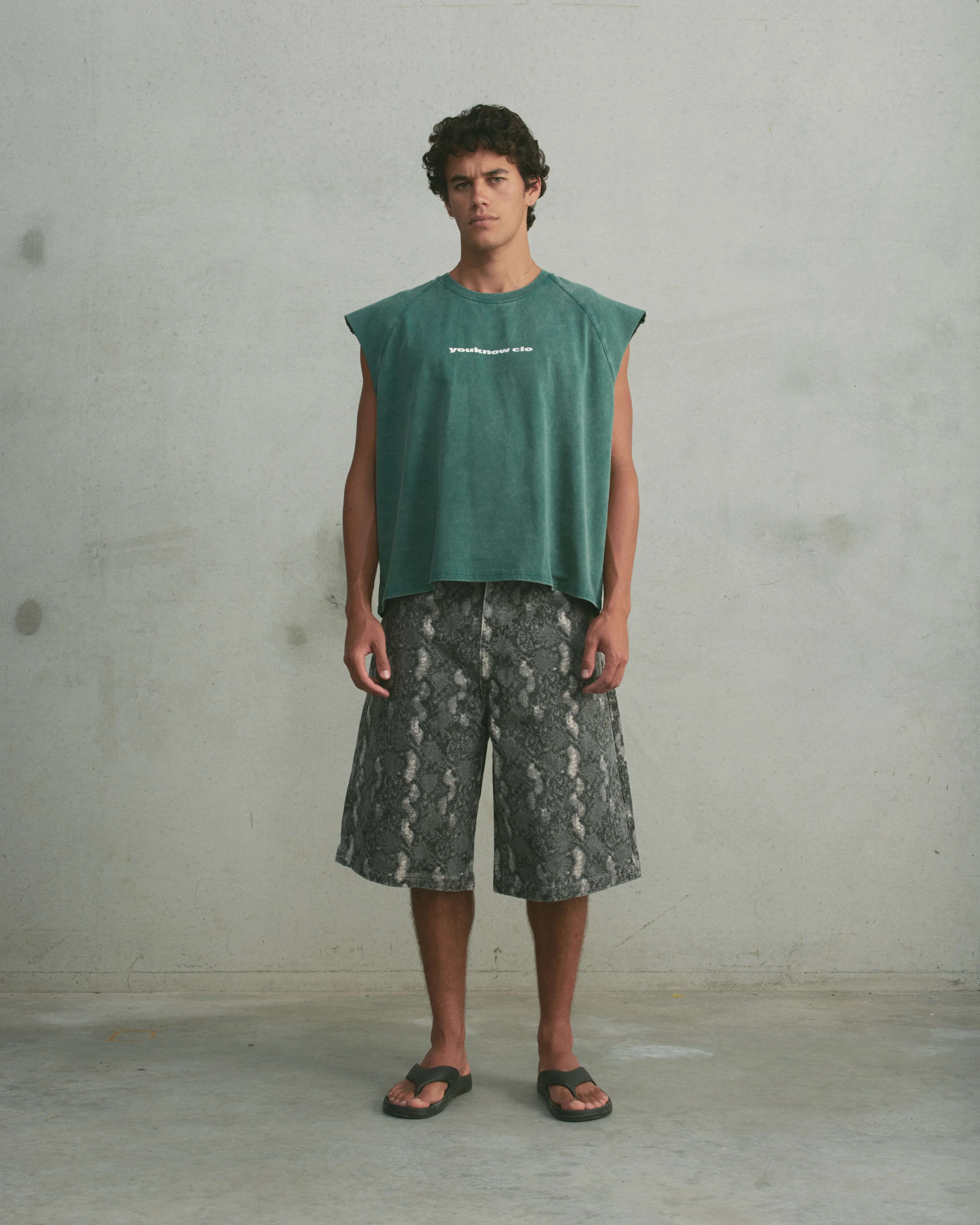 Oversized Raglan Tank | Washed Green