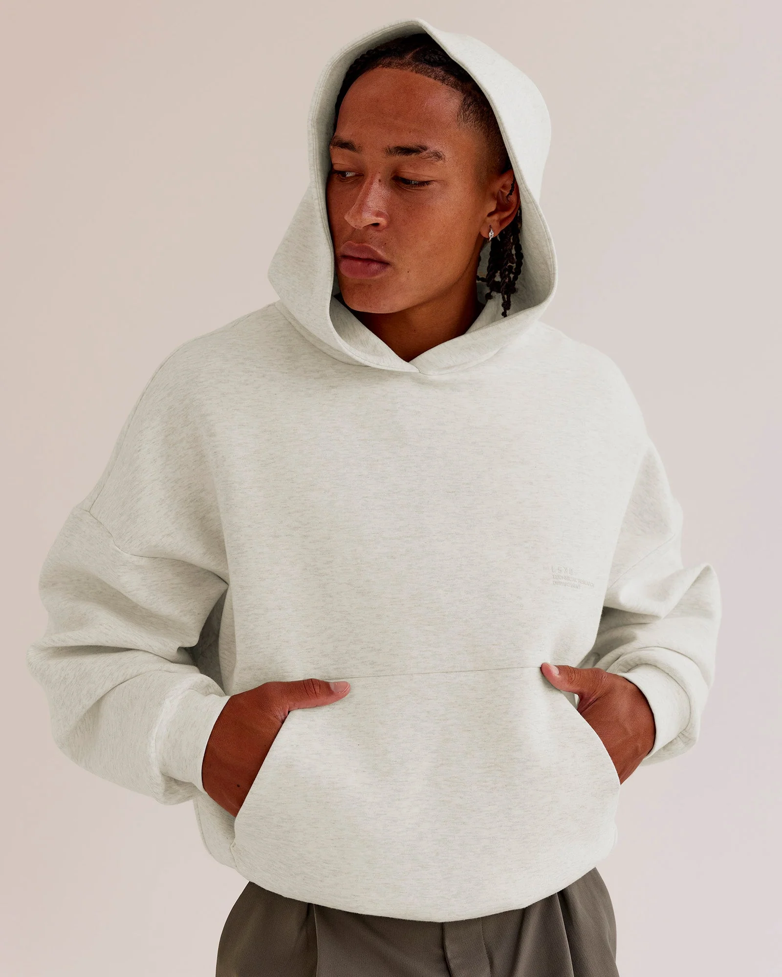 AfterDark ZeroCrease Oversized Hoodie - Silver Marl