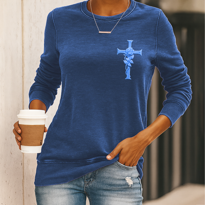 Women's Faith Art Print Casual Sweatshirt