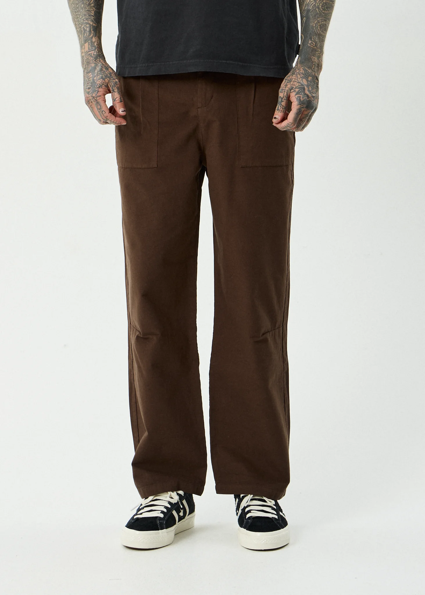 AFENDS Mens Glider - Pleated Pant - Coffee