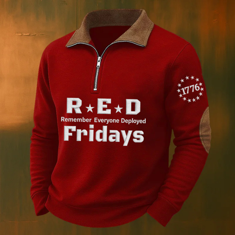 Men's Red Friday Veteran Casual Zipper Sweatshirt