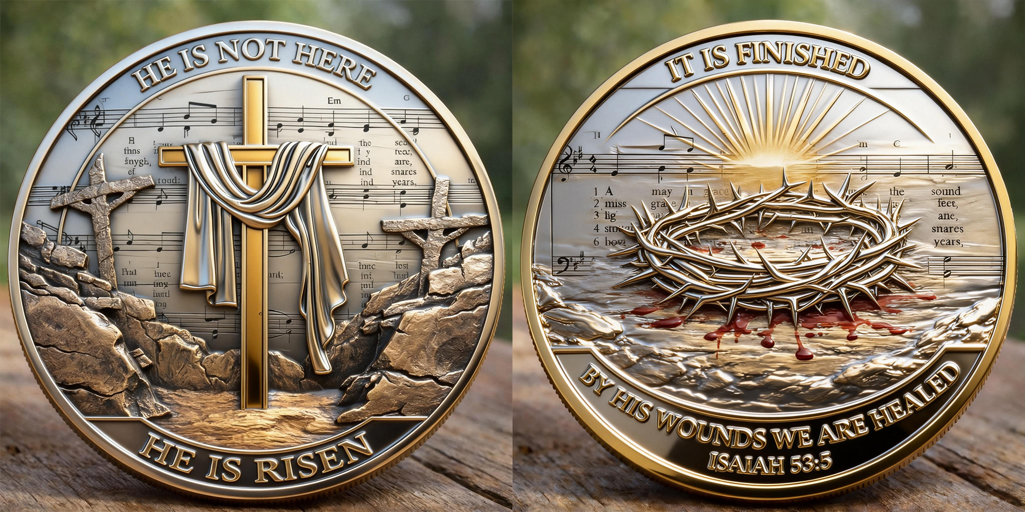 Dual-Sided Christian Resurrection Commemorative Coin