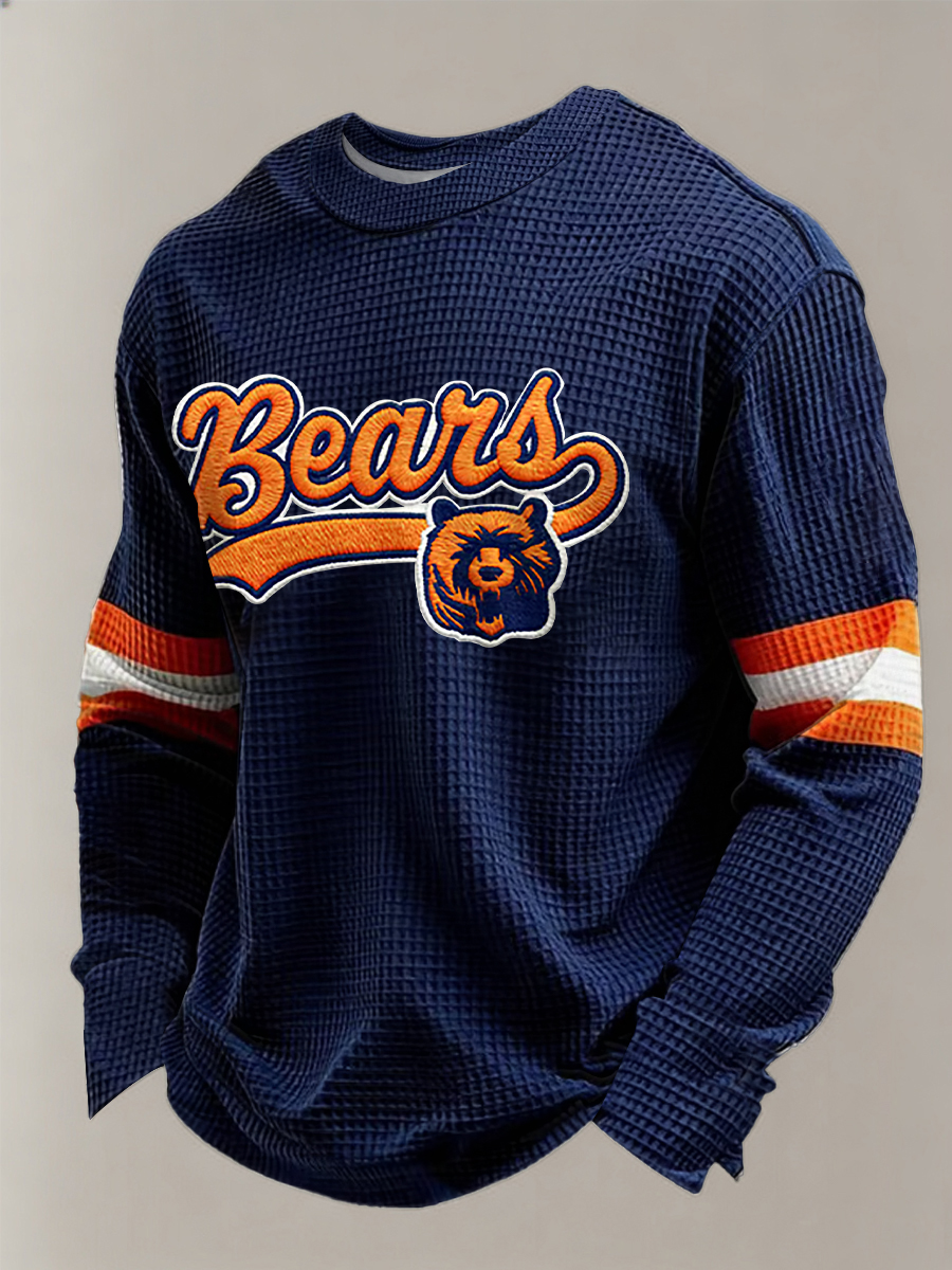 Men's Football Fans Gameday Casual Waffle Sweatshirt