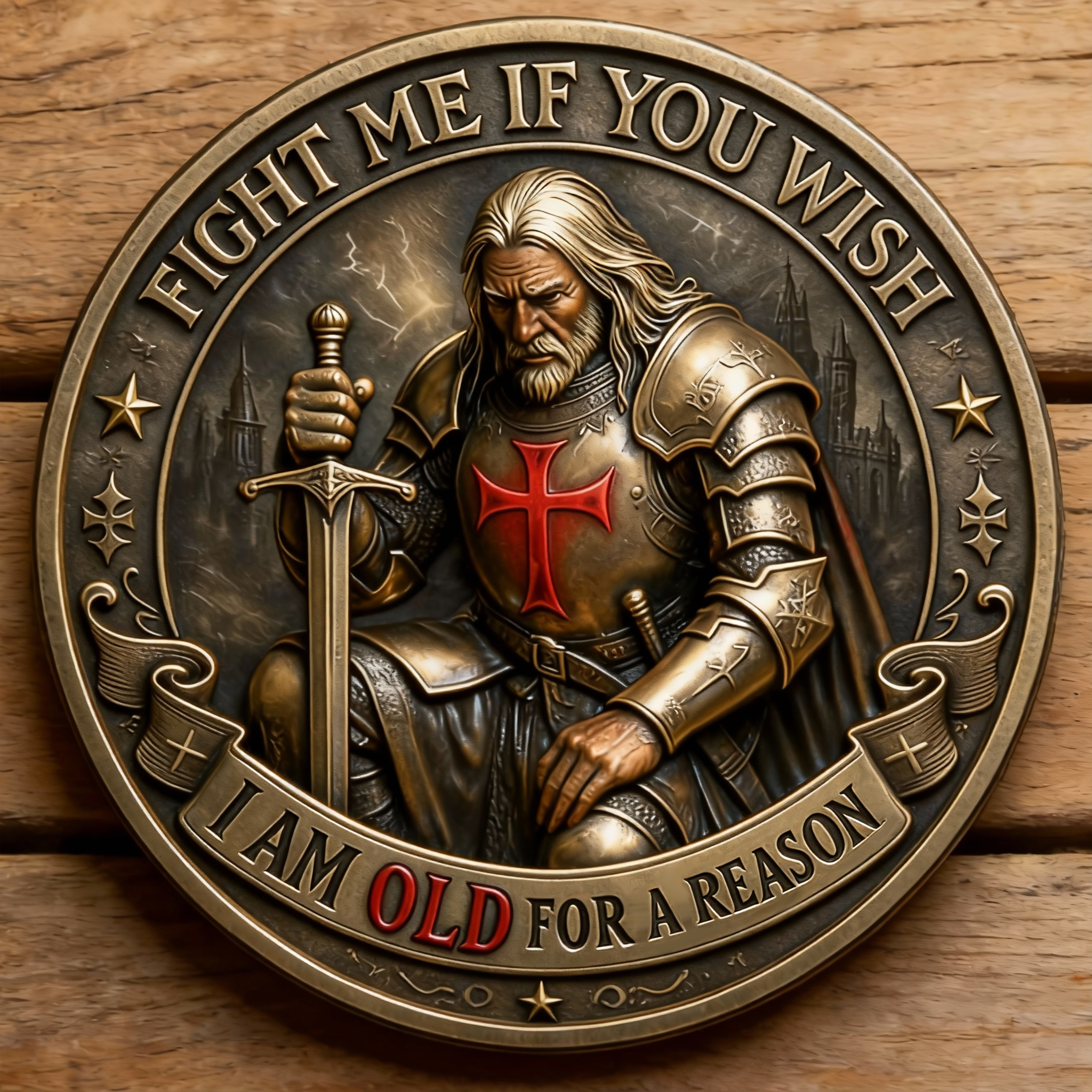 🎉Last Day 49% OFF -⚔️ “Old Knight – A Warrior of Christ” Commemorative Coin 🛡️