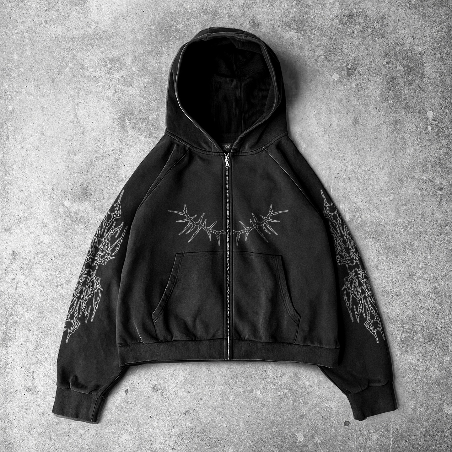 Faith Printed Zip-Up Hoodie