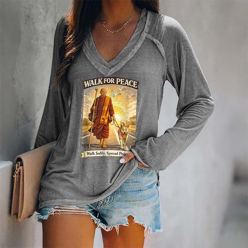 Retro Peace Walk With Monks, Aloka Peace Dogs And Printed T-shirts