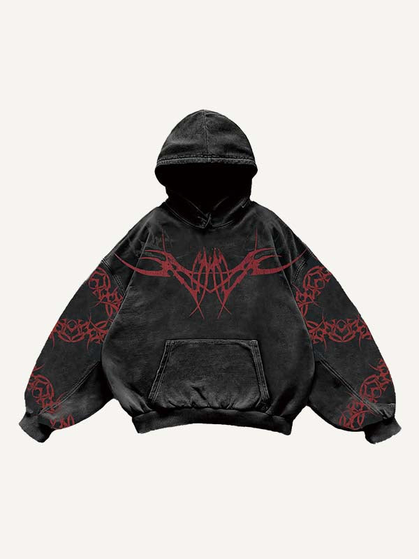 Graphic Print Slant Pockets Hoodie