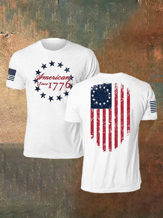 Men's retro DD-214 retired military pure cotton printed T-shirt