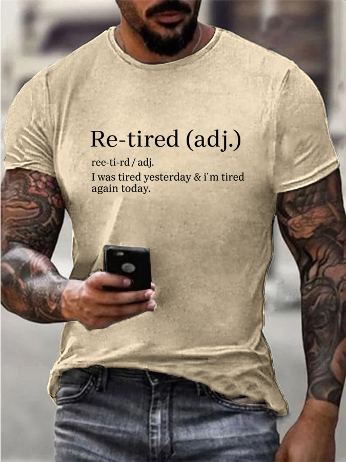 Re-tired Pattern  100% Cotton T-Shirt
