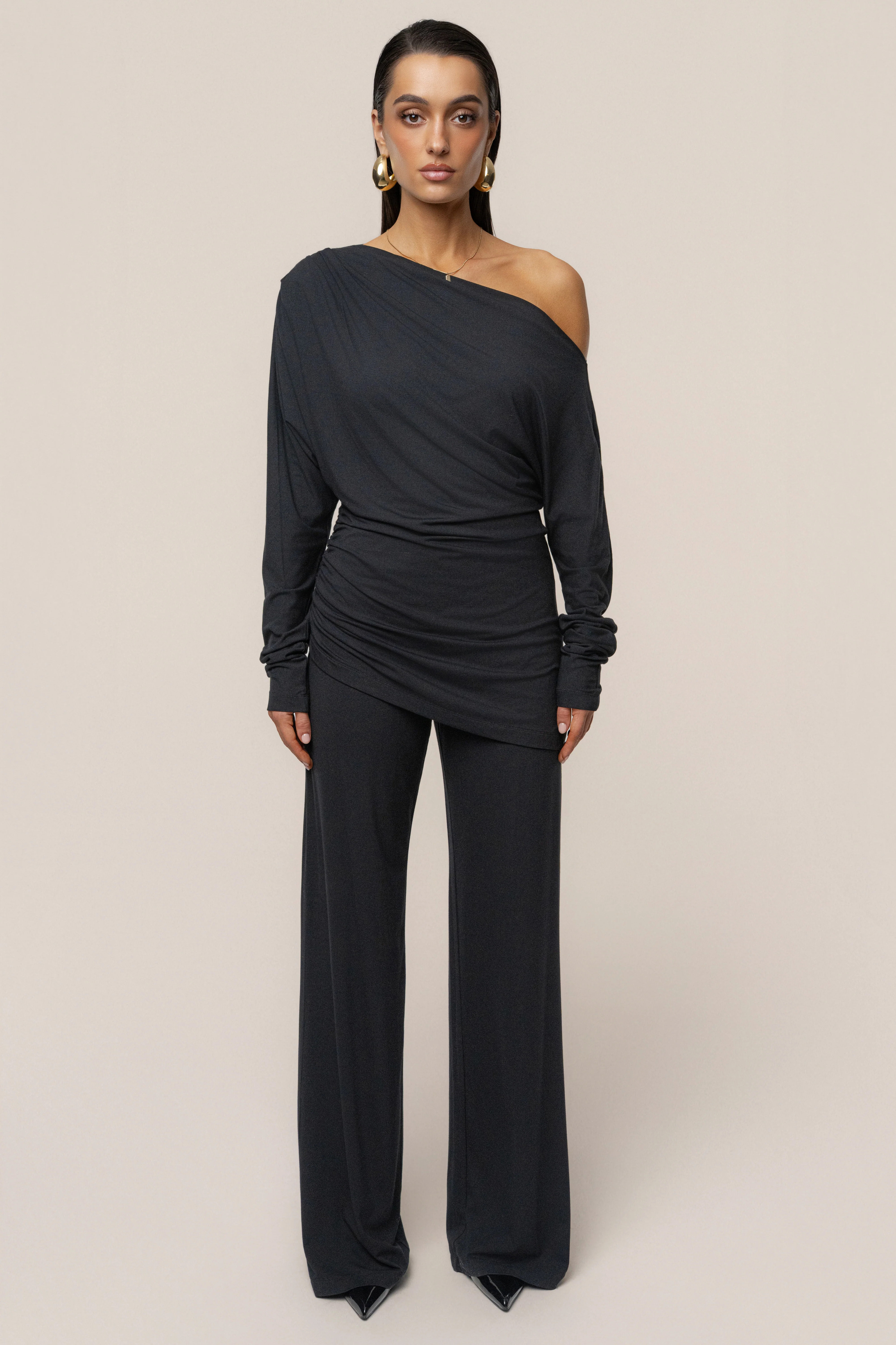 Black Winter Soirée Pant Set