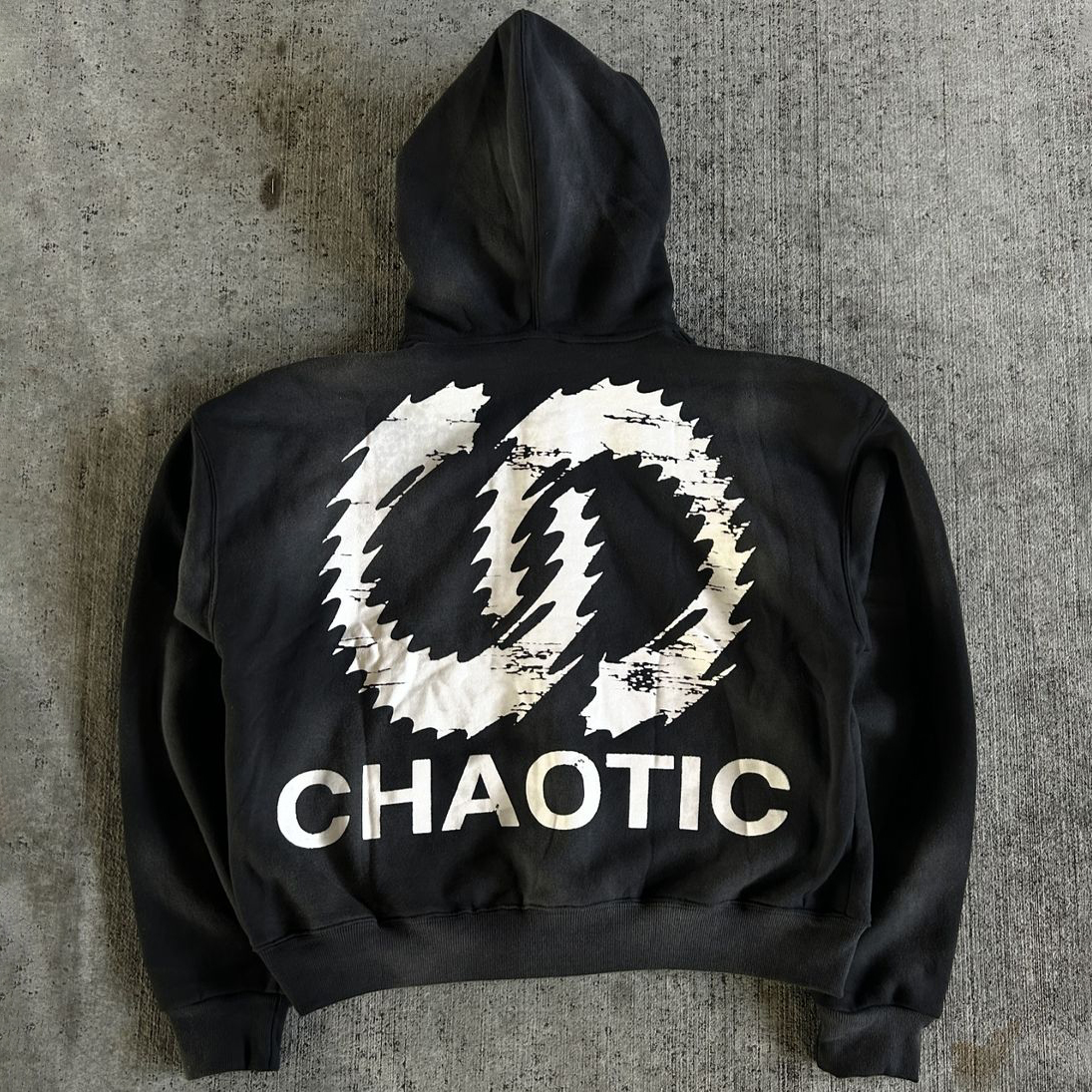 Chaotic Print Long Sleeve Zipper Hoodies