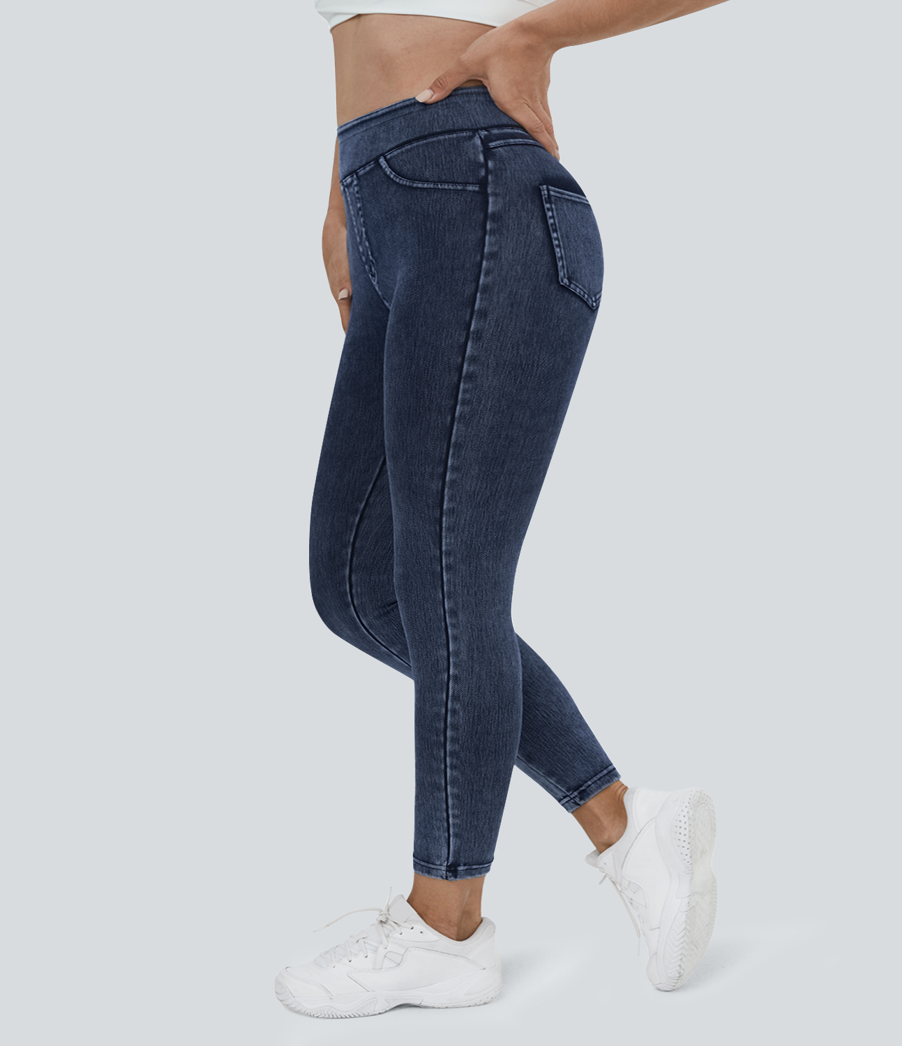 Halara Flex™ High Waisted Pocket Denim Plus Size Casual Leggings