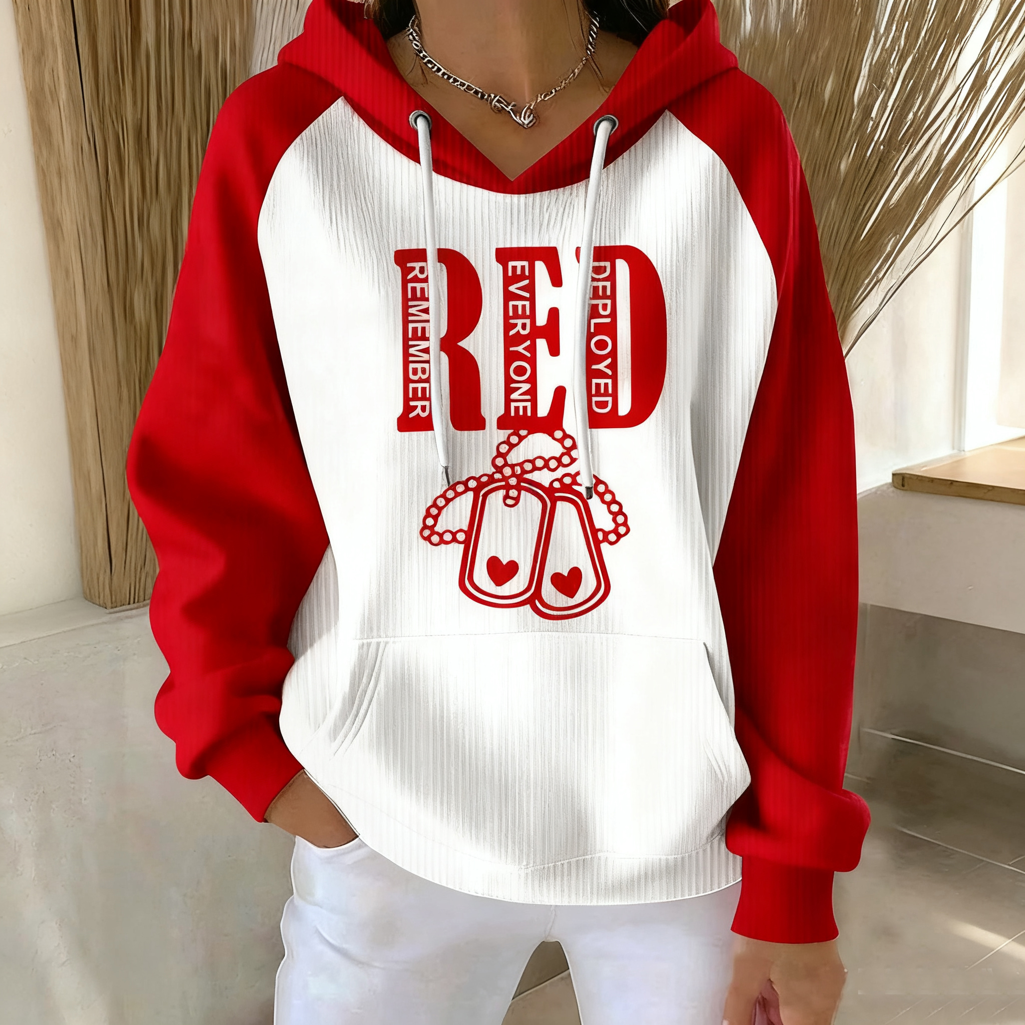 Women's R.E.D. Friday Remember Everyone Deployed Printed Sweatshirt