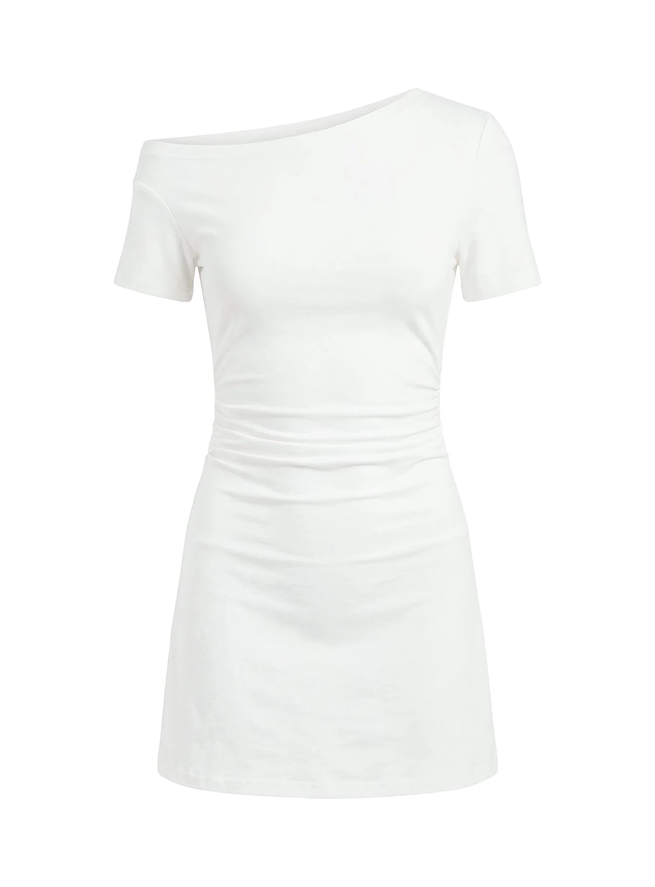 Avriana Off Shoulder T-Shirt Mini Dress White