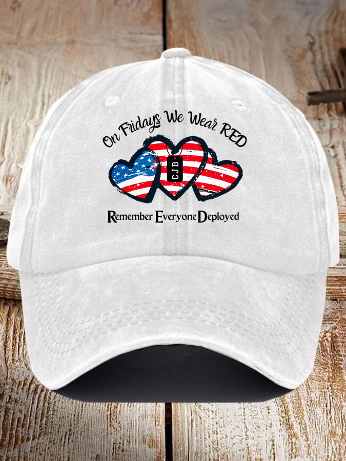 Unisex On Fridays We Wear Red Print Baseball Cap