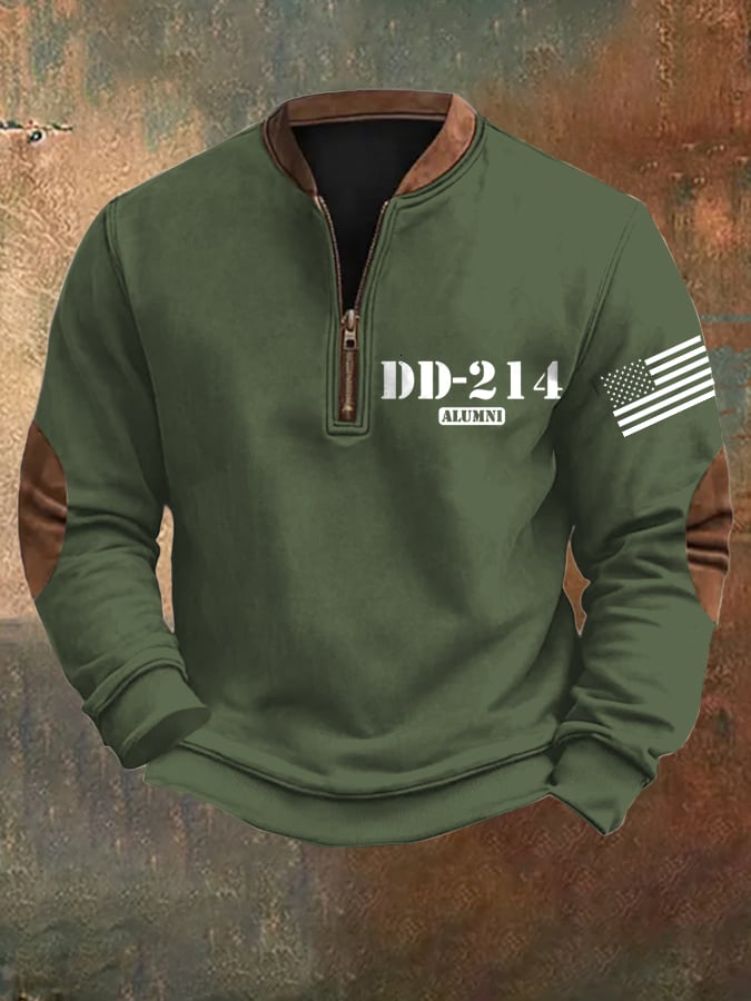 Men's Retro Veteran Zip Collar Sweatshirt