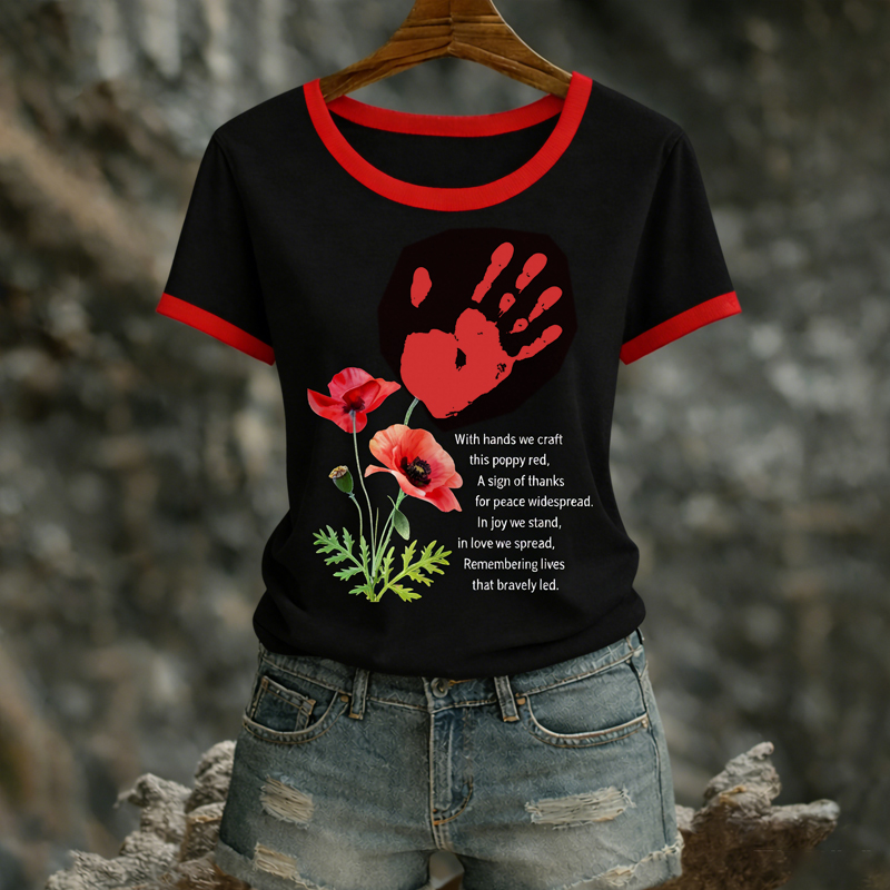 Women's Memorial Day Red Friday Printed T-Shirt
