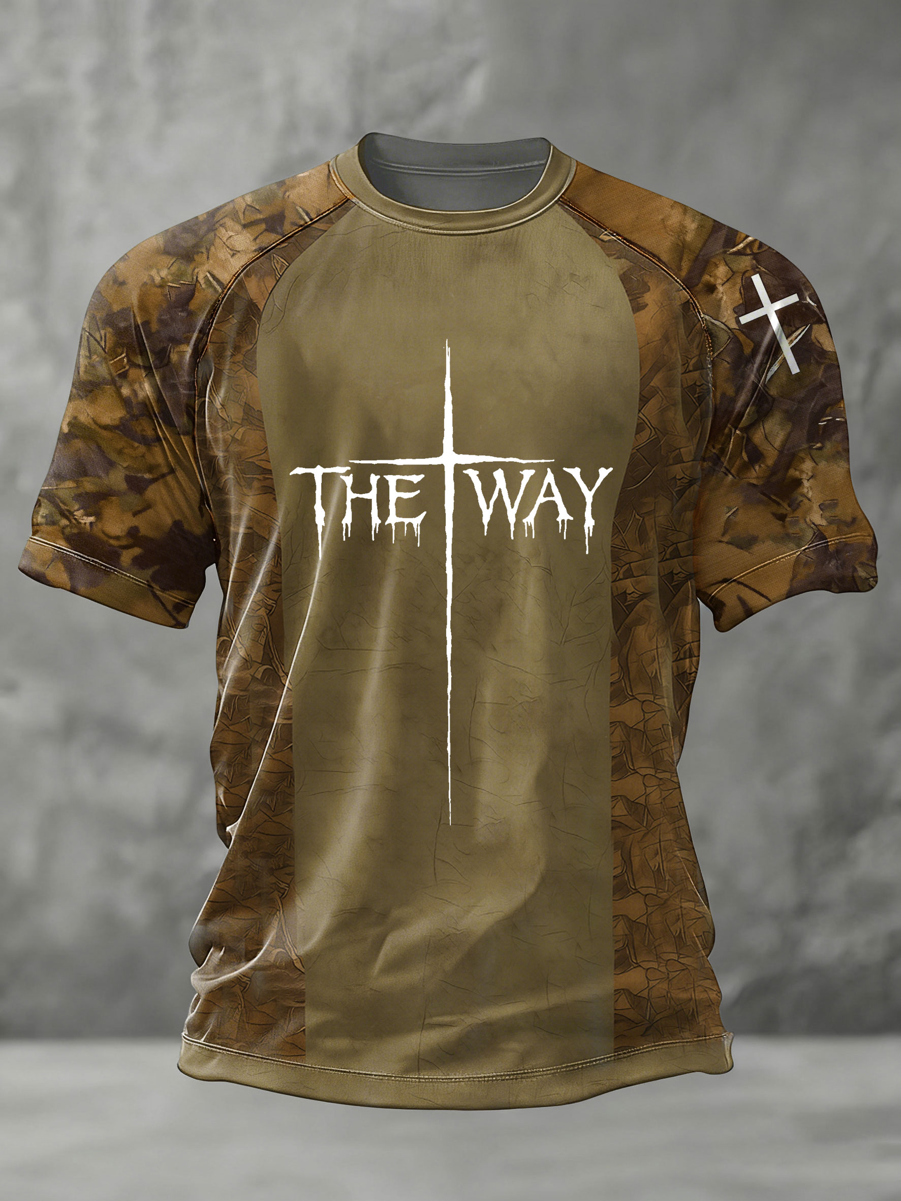 Men's The Way Cross Camouflage Short Sleeve T-shirt