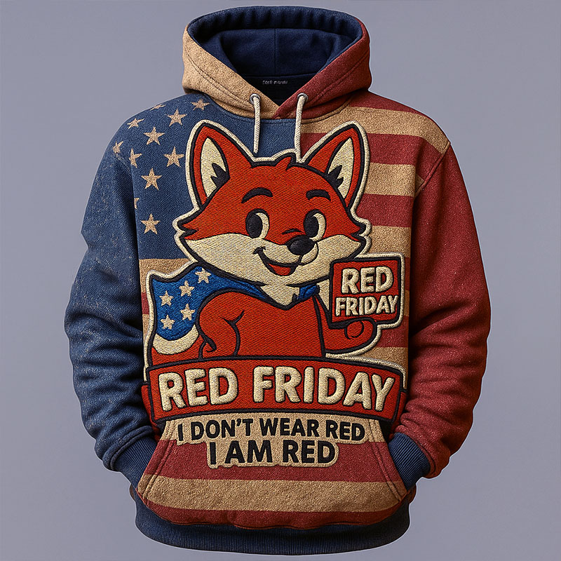 Red Friday Print Hoodie