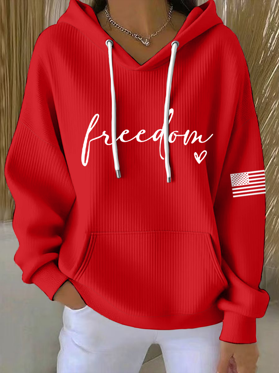 Women's Freedom  Flag Print Hoodie