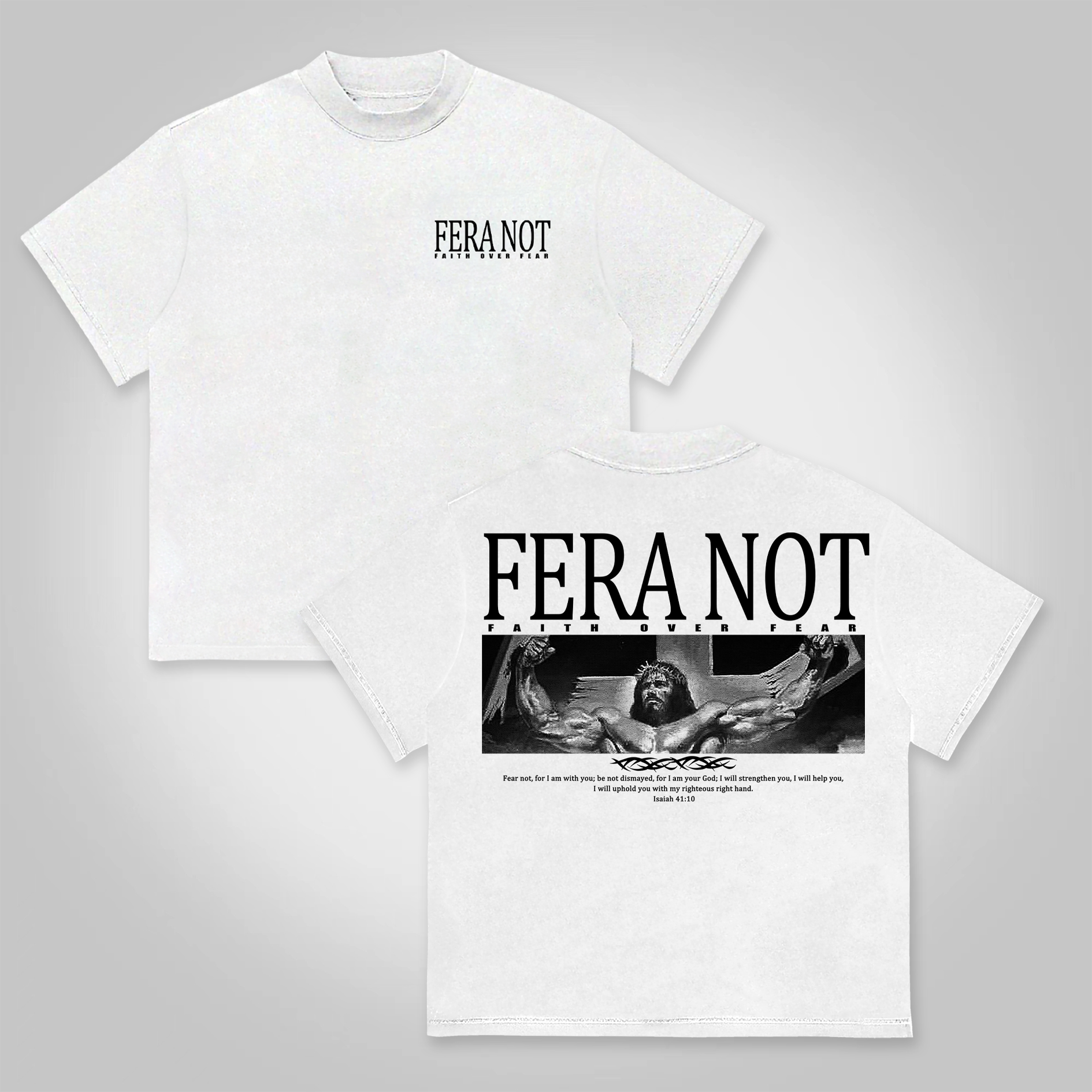 Fear Not Faith God's Gym Graphic Print Printed T-shirt