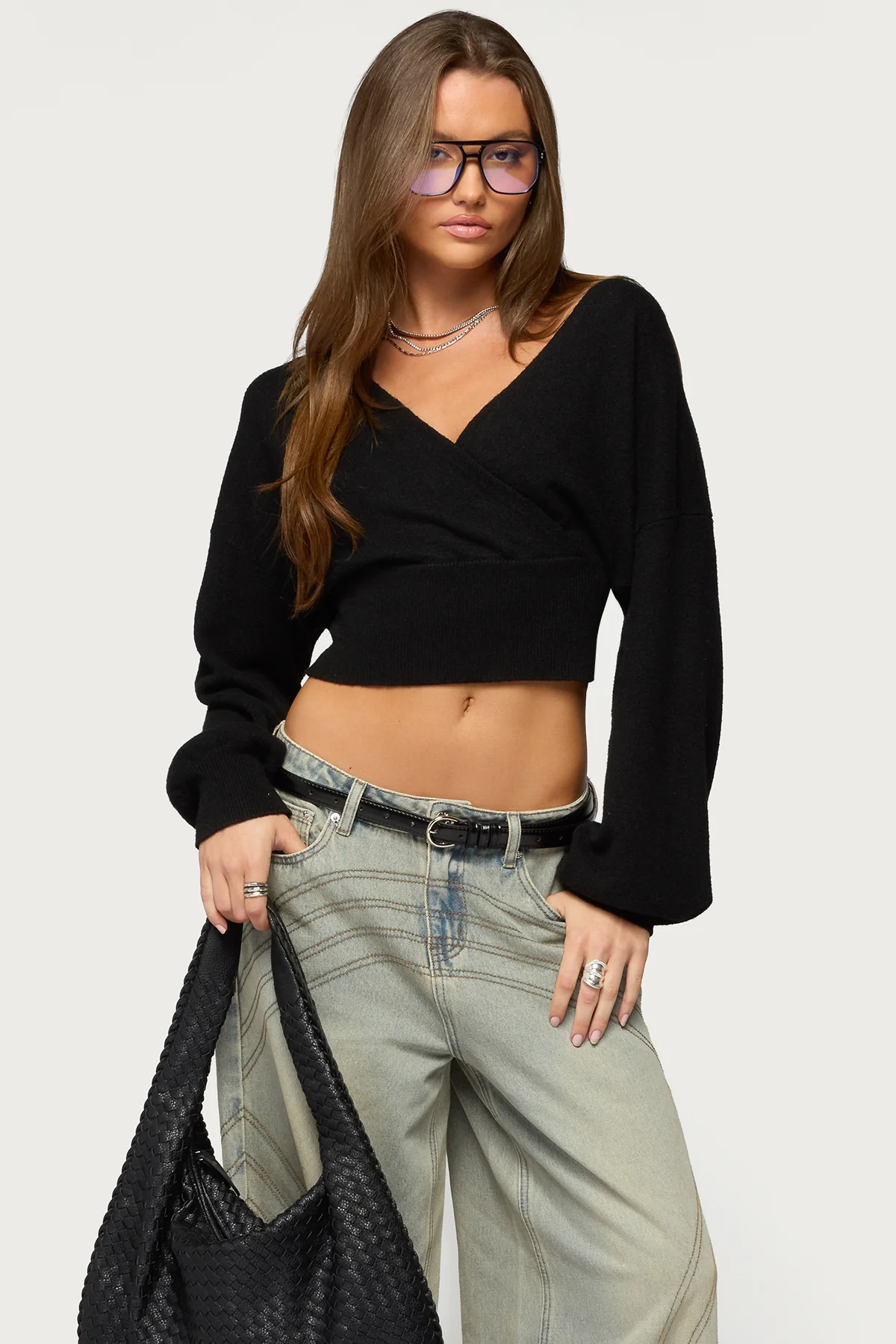Lillia V Neck Wrap Sweater