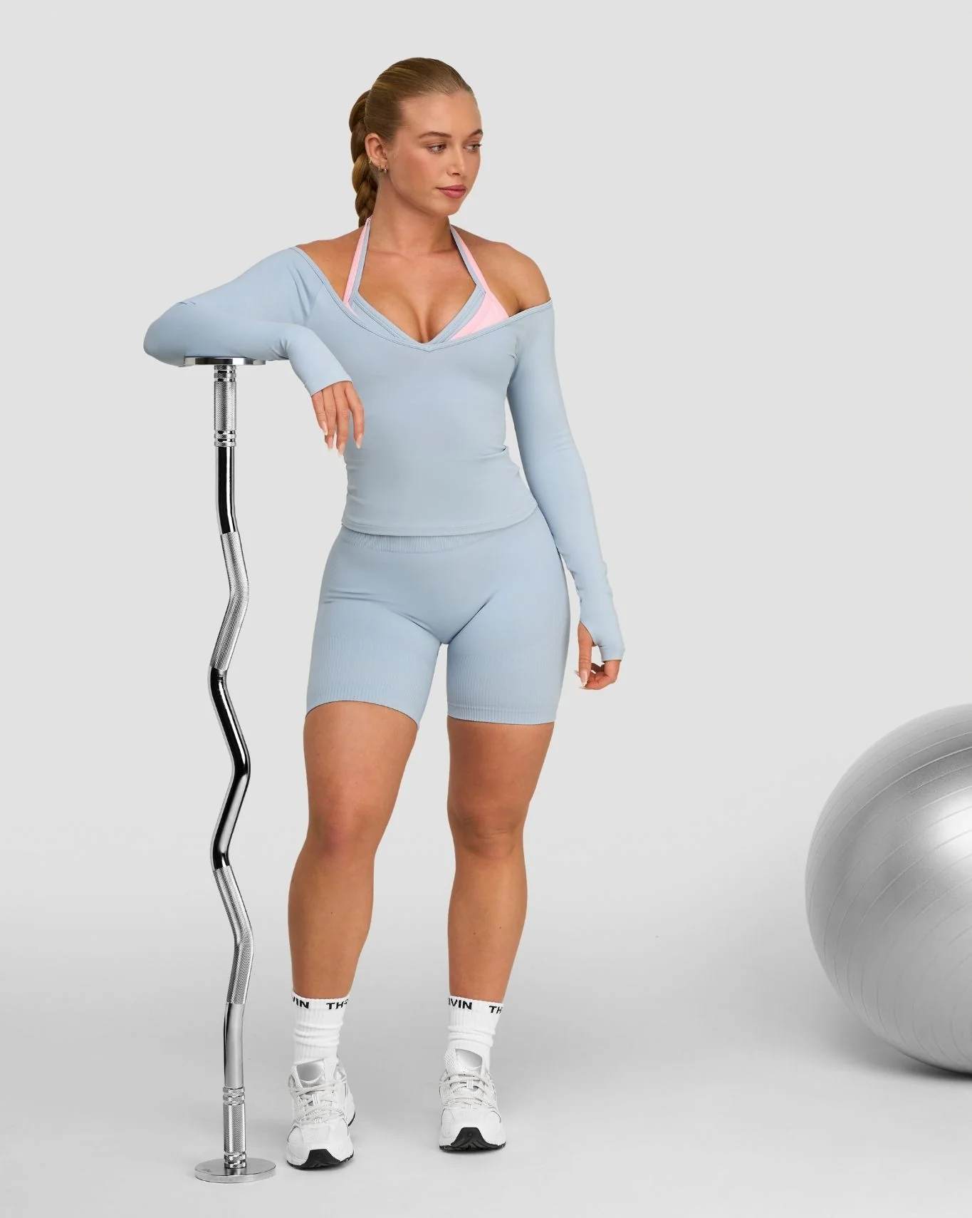 Elevate™ Sculpting Seamless V-Neck Top | Blue Haze