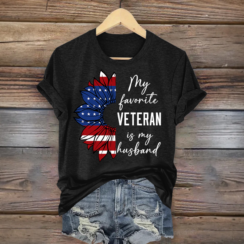 Women's Veteran Casual Printed T-shirt