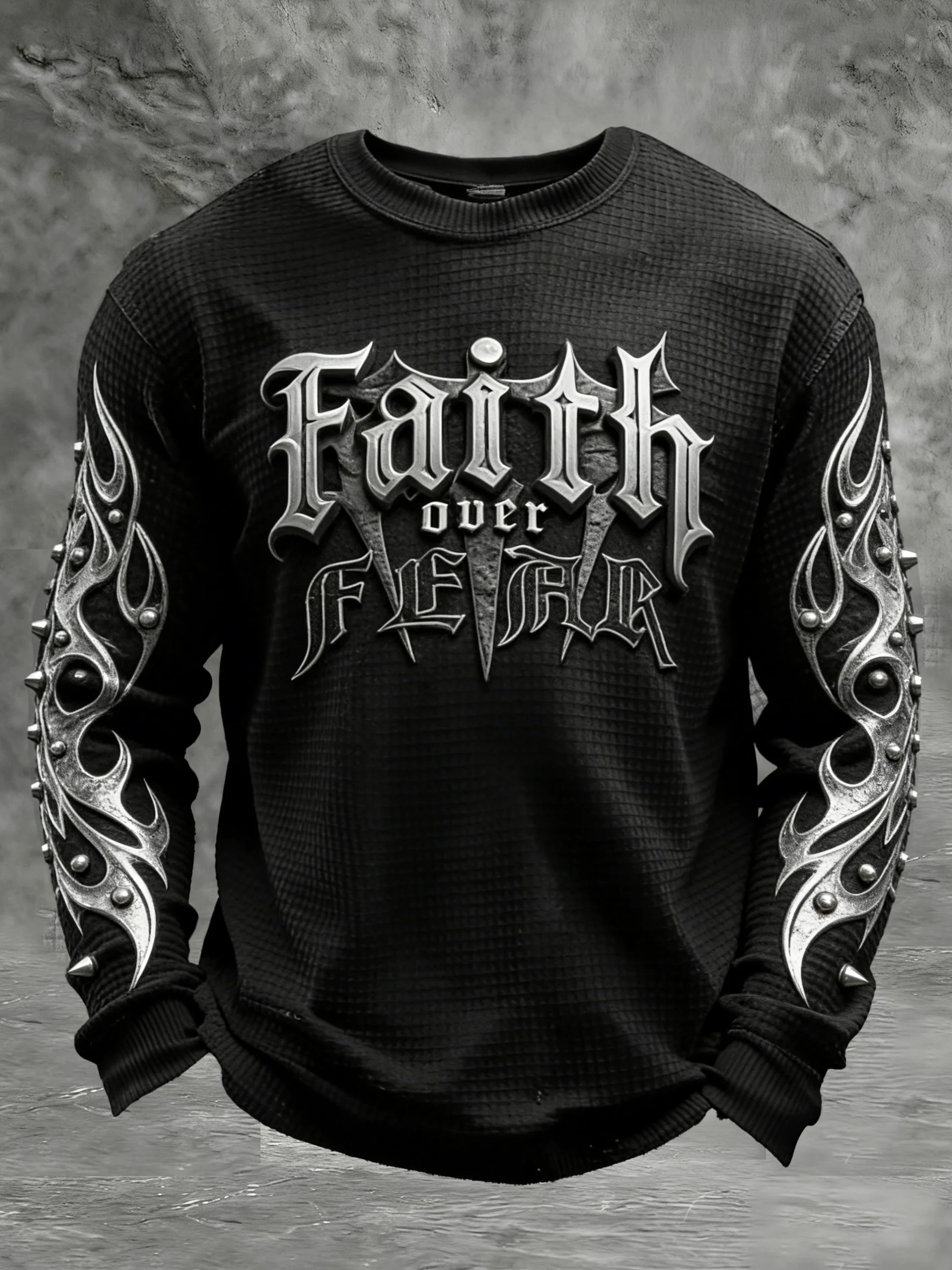 Men's Retro Faith Printed Casual Long-Sleeved Top-Fast Shipping