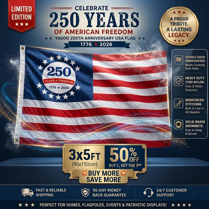 🇺🇸 250th Anniversary USA Commemorative Flag (3x5 Ft),Double-Sided Embroidered