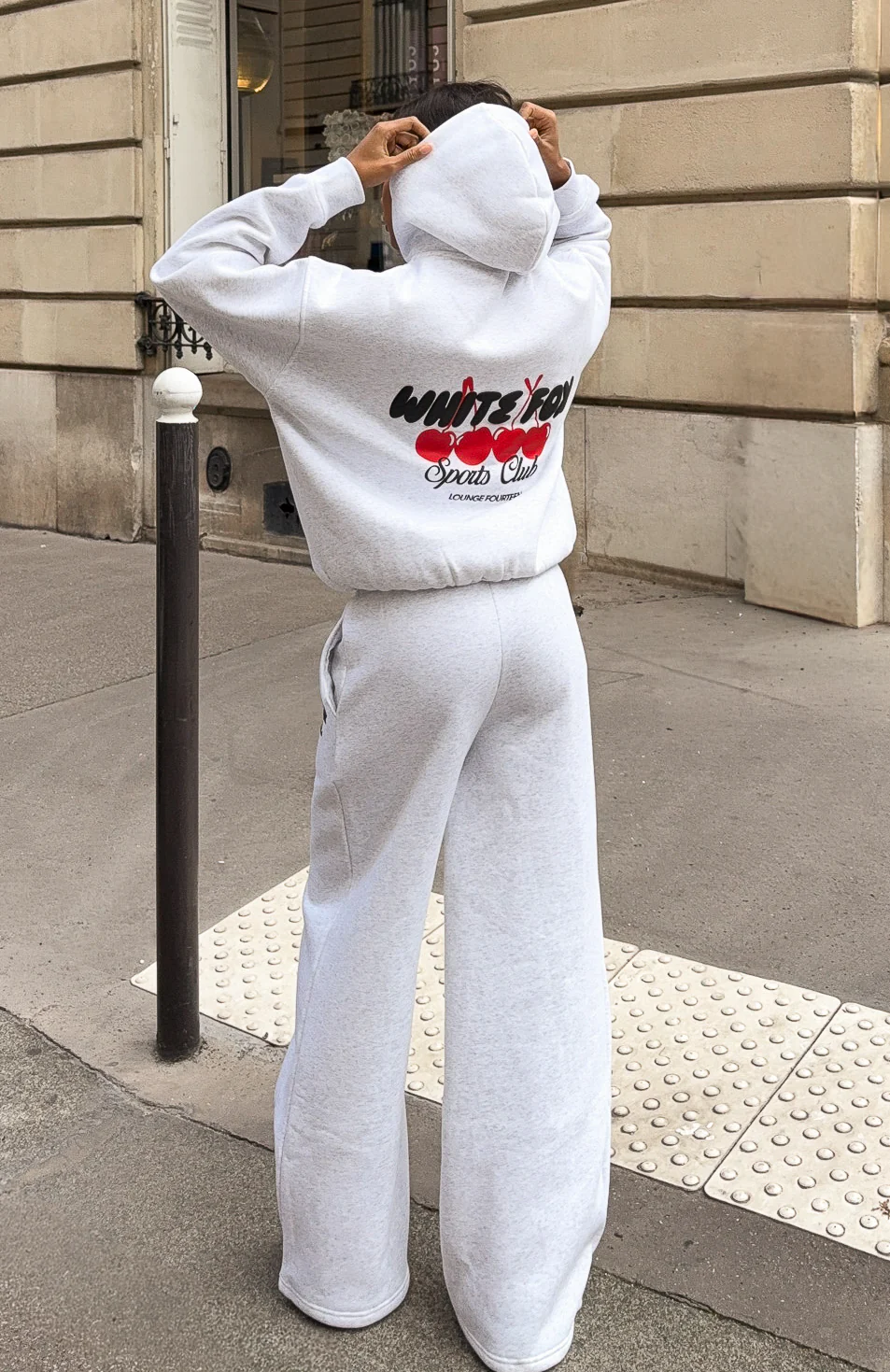 Club 14 Cassie Wide Leg Sweatpants Grey Marle