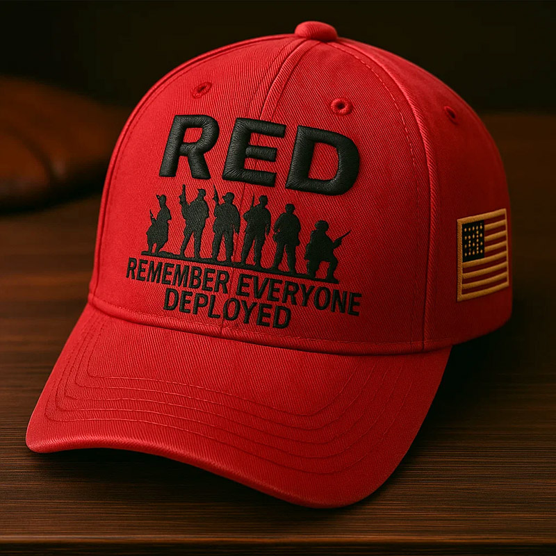 Red Friday Veterans Print Hat