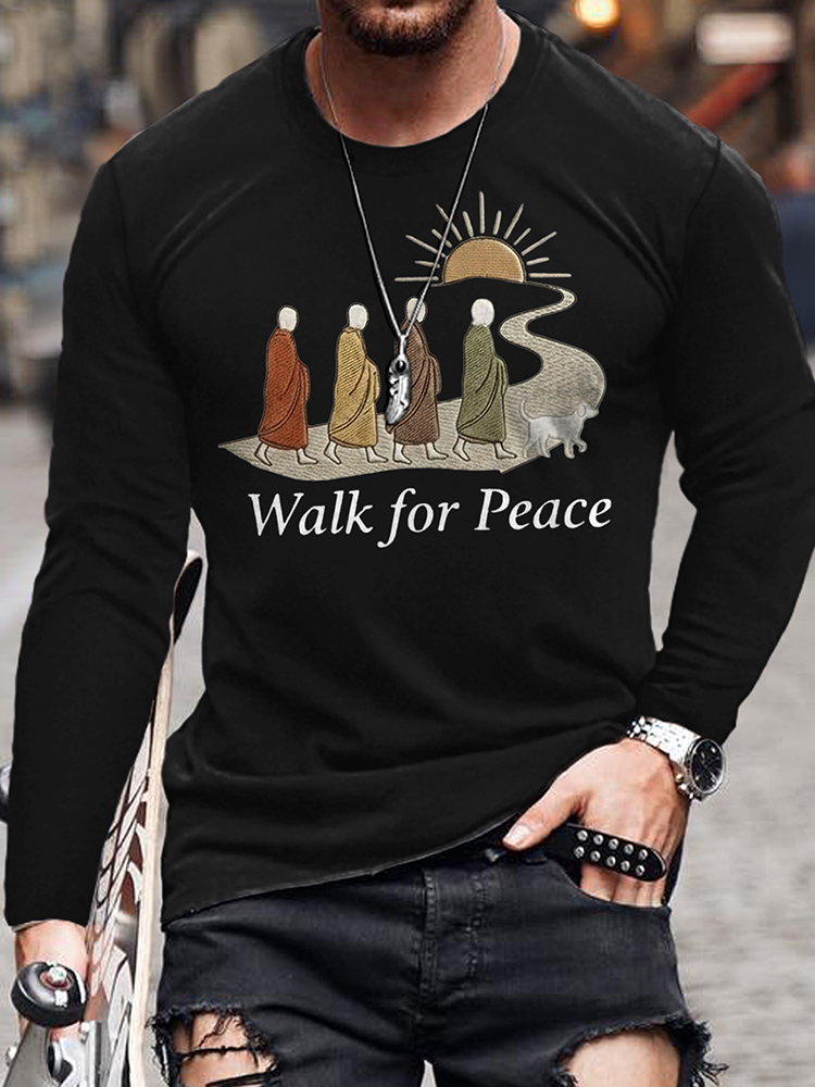 Men's Walk For Peace Printed  T-shirt