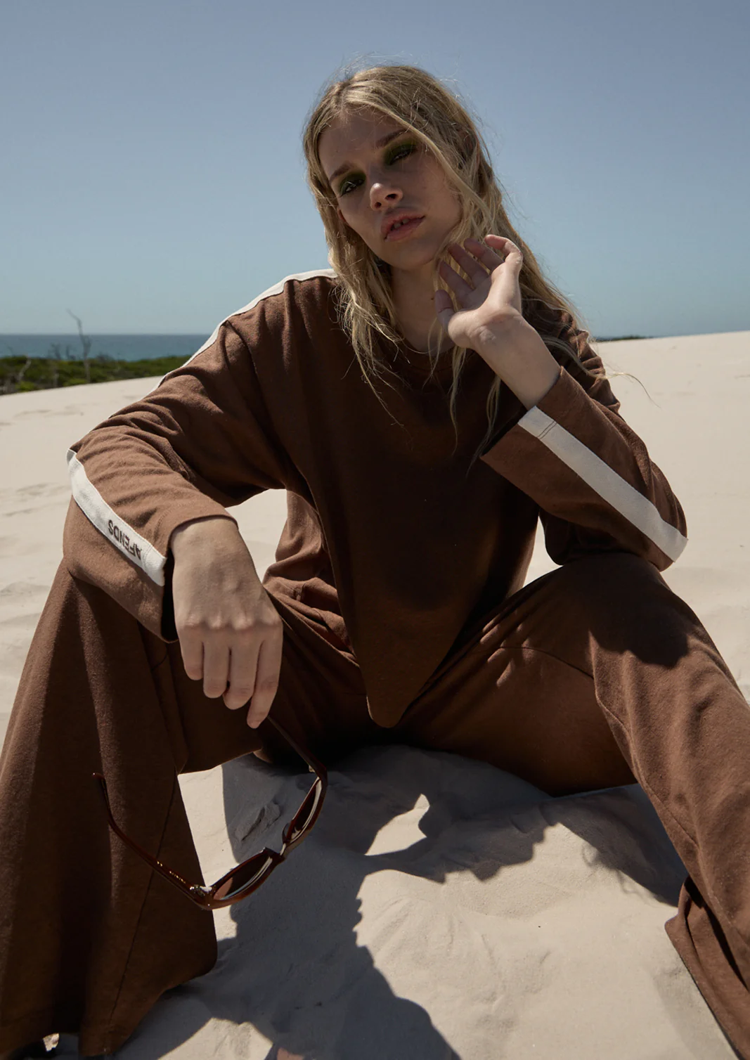 AFENDS Womens Marla -  Long Sleeve Tee - Cinnamon