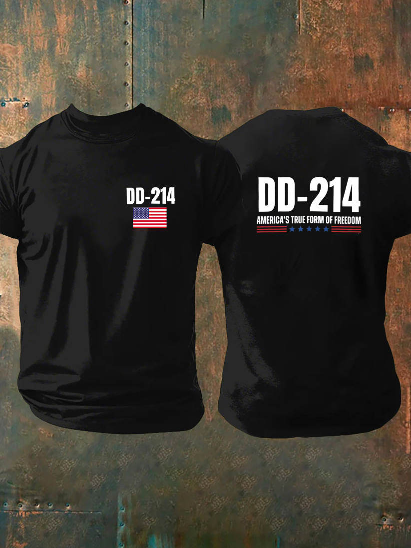 Men's DD214 Veteran  Pattern 100% Cotton T-Shirt