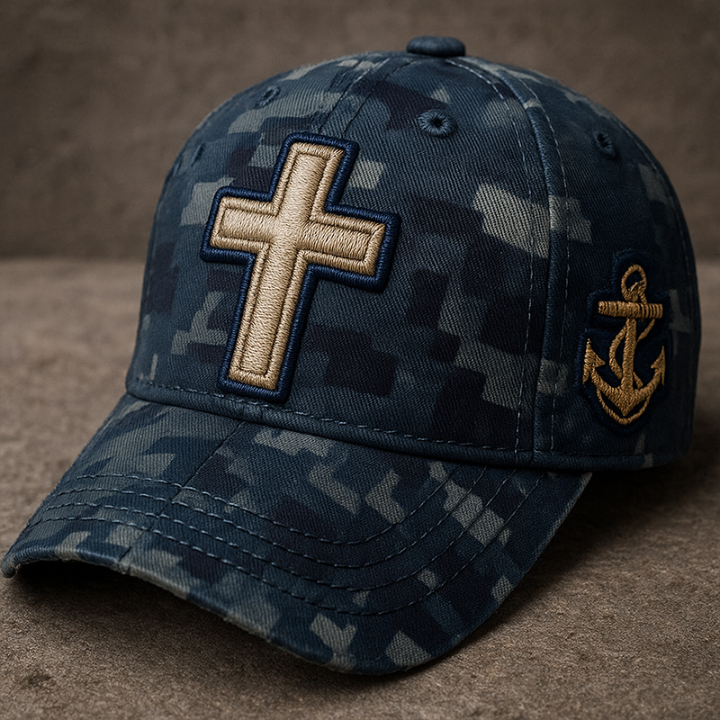 Navy Faith Art Vintage Casual Hat