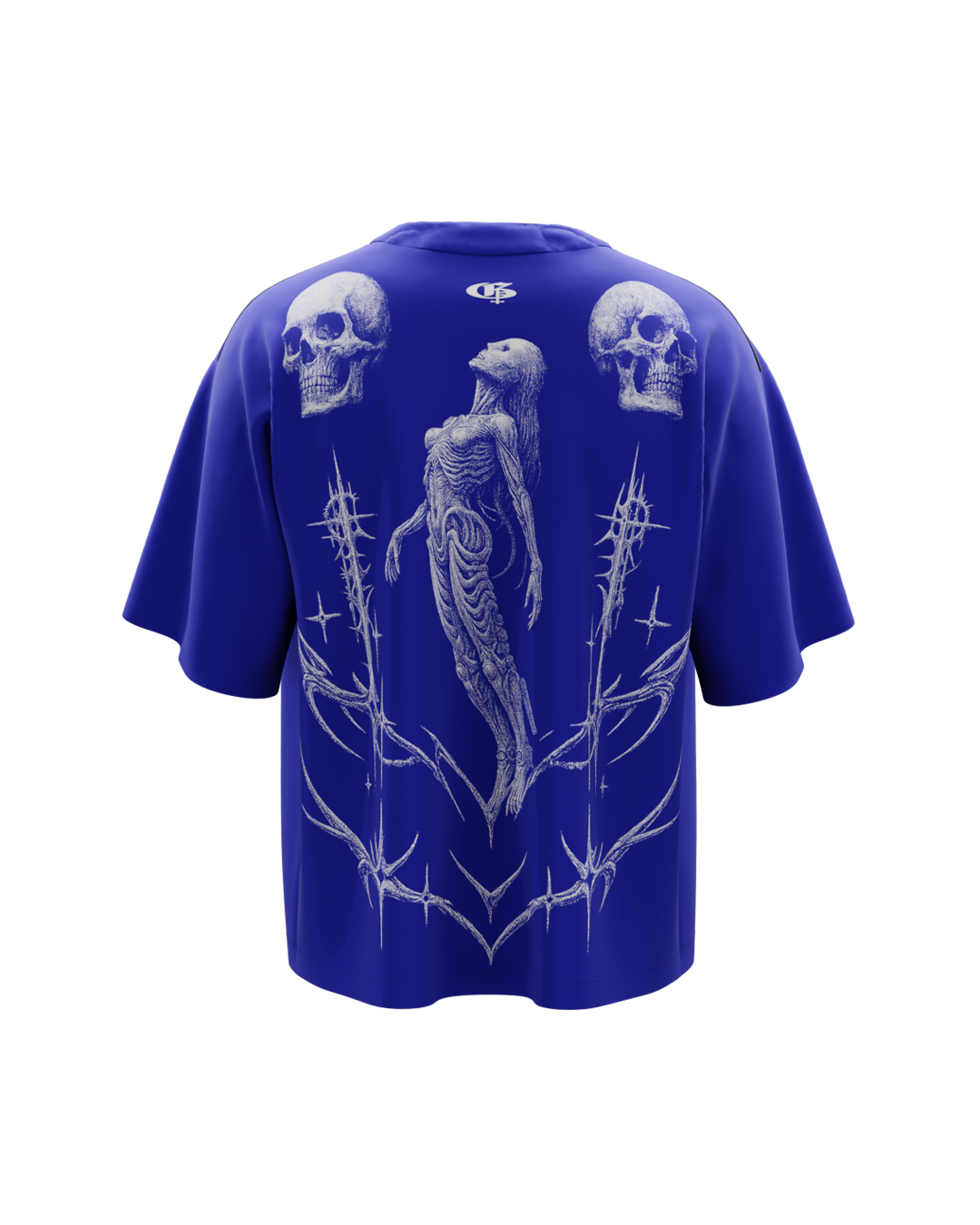 Skel Blue Boxy Oversized Tshirt