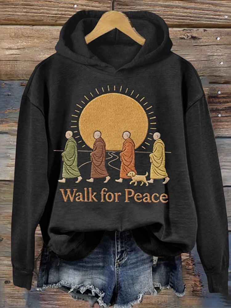 Walk For Peace Aloka Moon Phase Washed Hoodie