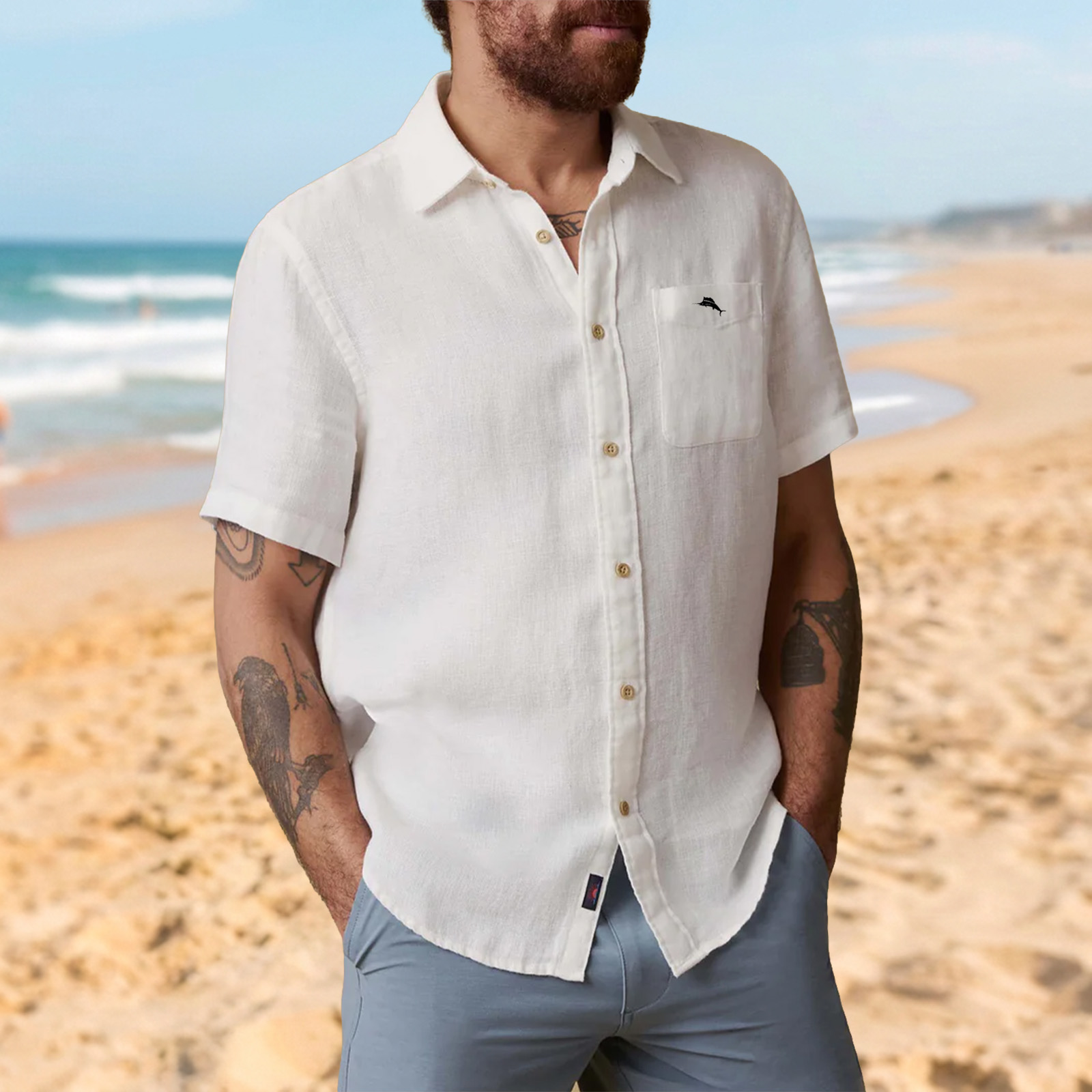 Short-Sleeve Palma Linen Shirt