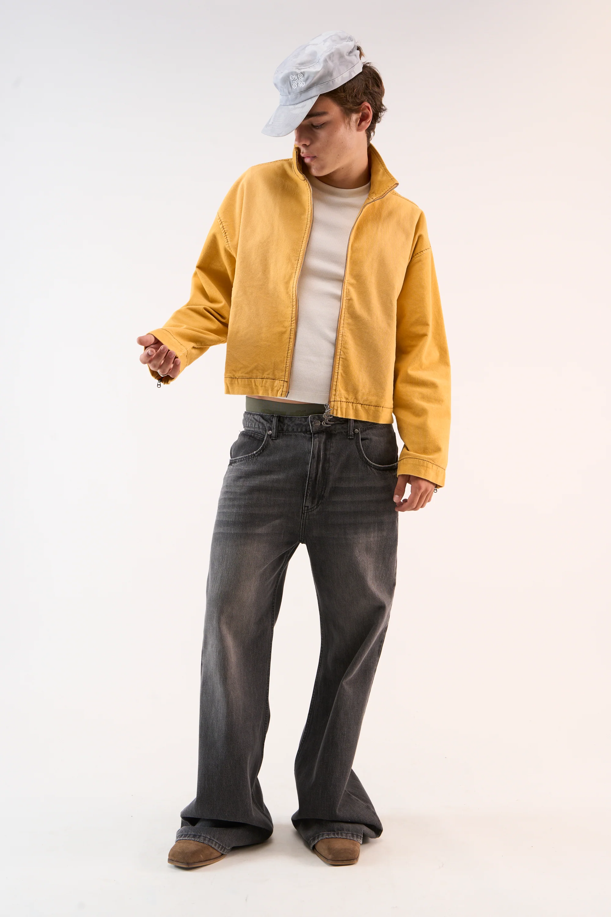 Corduroy Flared Yellow Jacket
