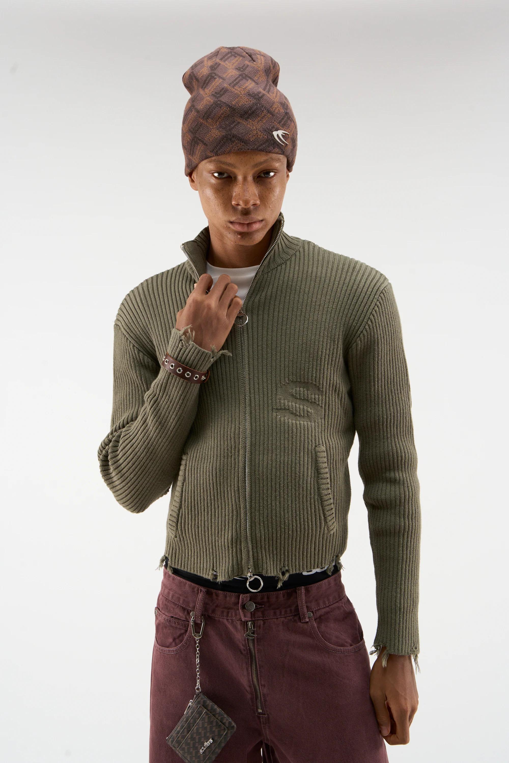 Bawdy Knit Green Zipper