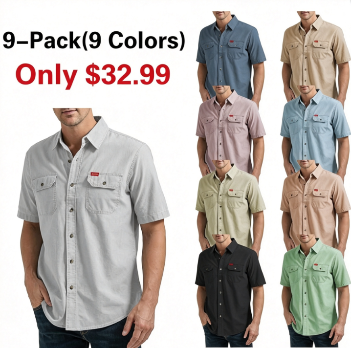 Wrangler Authentics Men's Short Sleeve Classic Woven Shirt