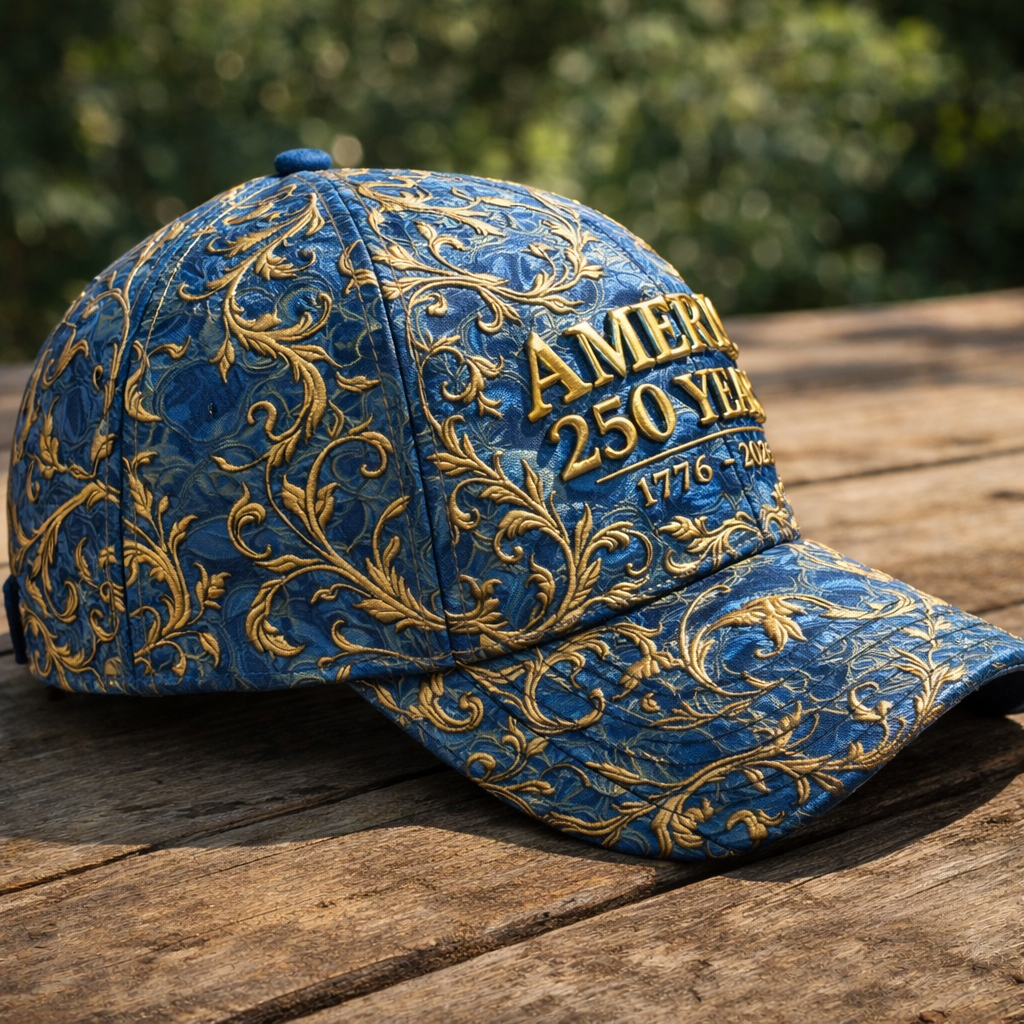 America 250 Years 1776–2026 Luxury Embroidered Commemorative Cap