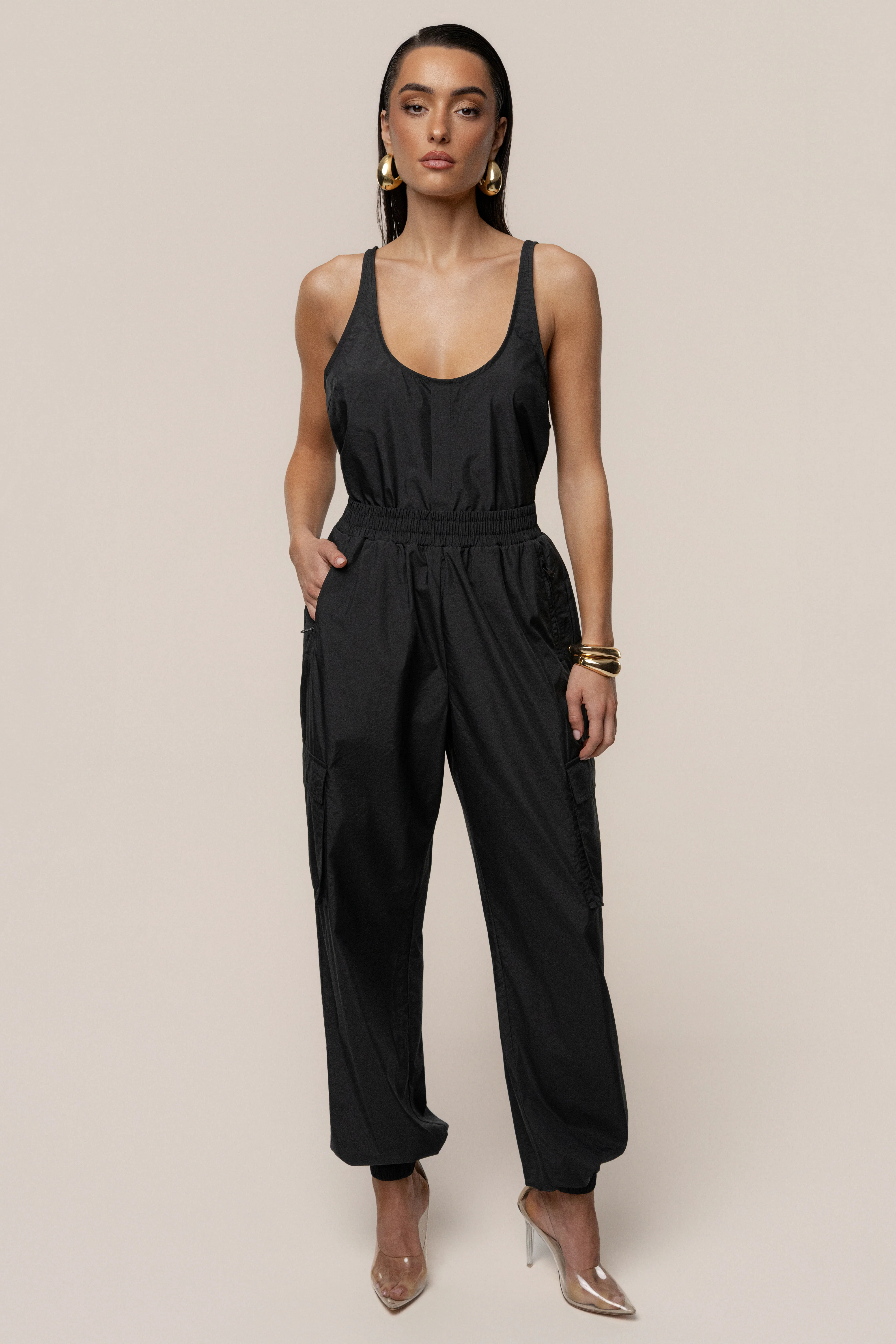 Black Active Scoop Neck Top