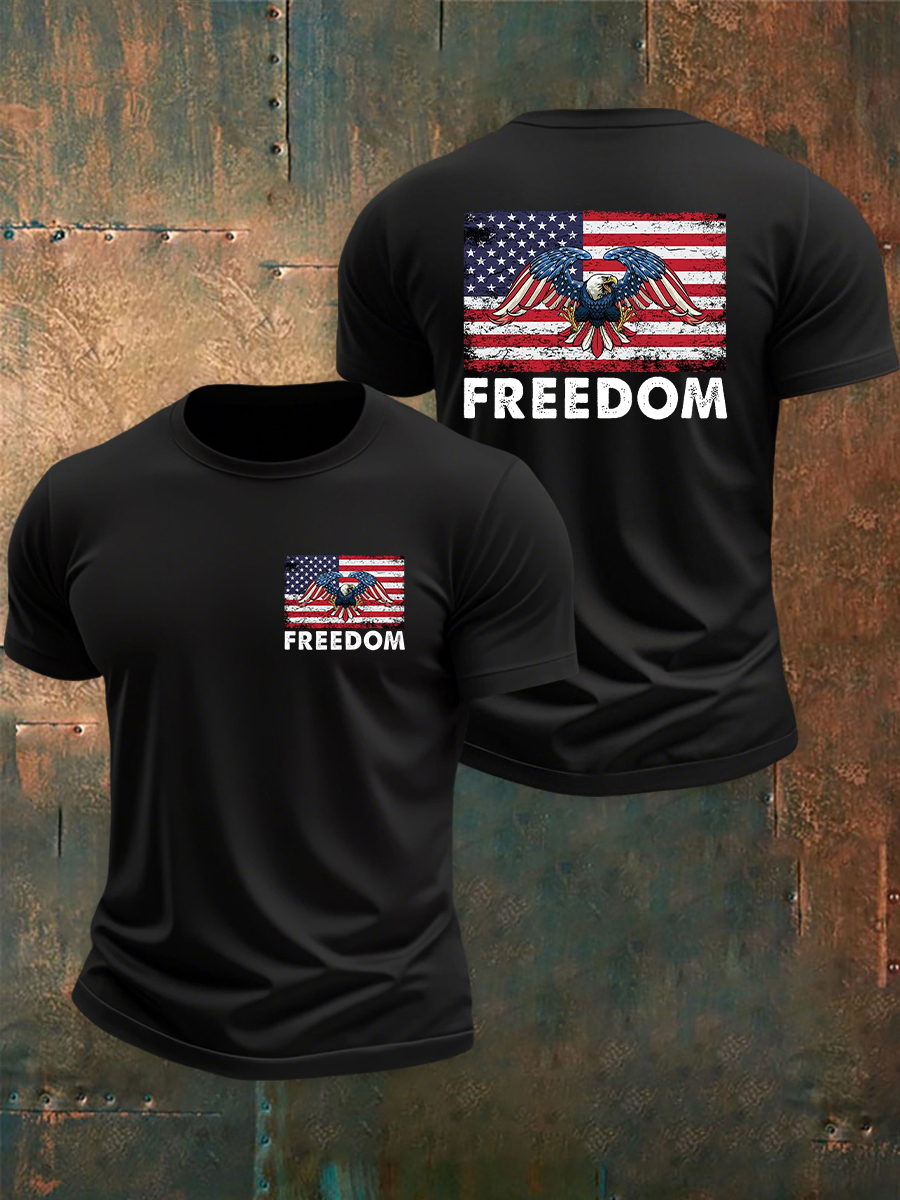 Men's Freedom Of 1776-2026Flag Short Sleeve T-shirt