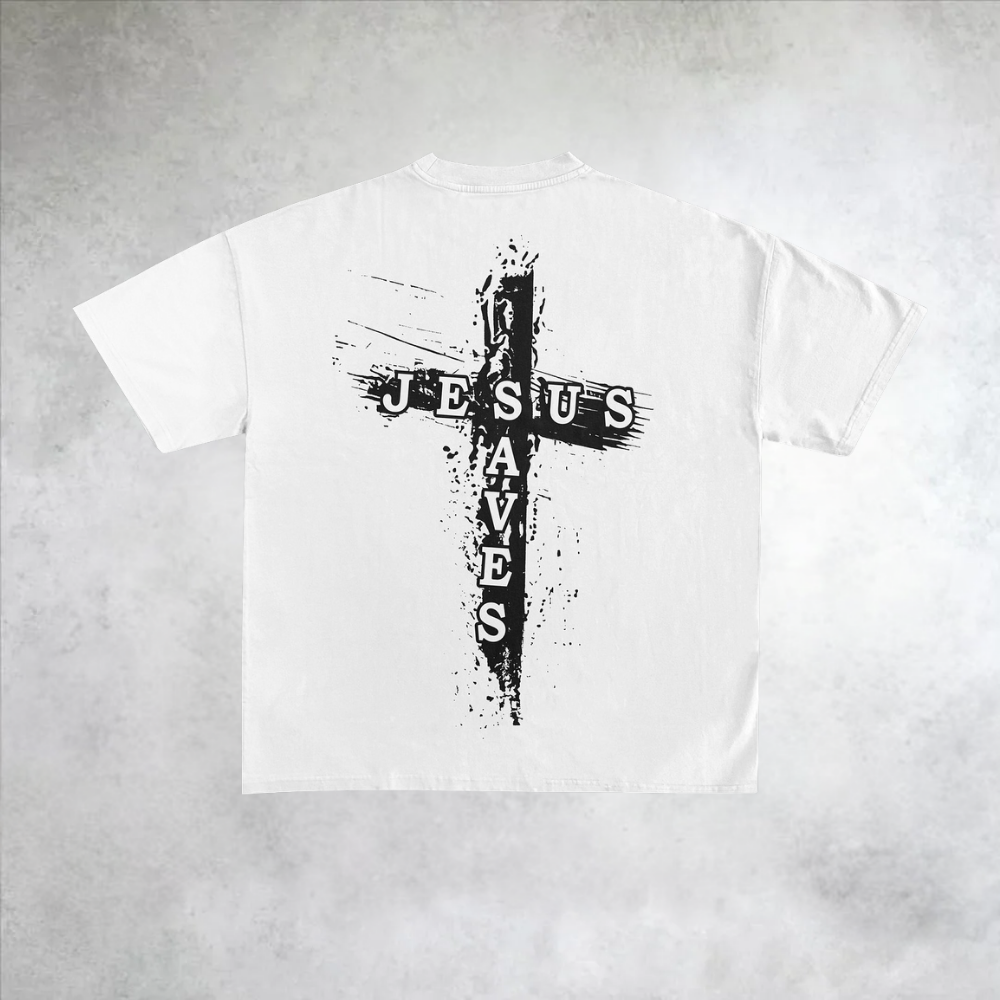 Cross Printed Short Sleeve T-Shirt