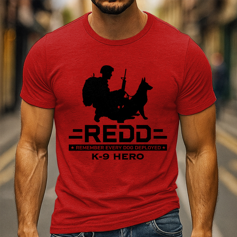 Red Friday Print Casual T-shirt