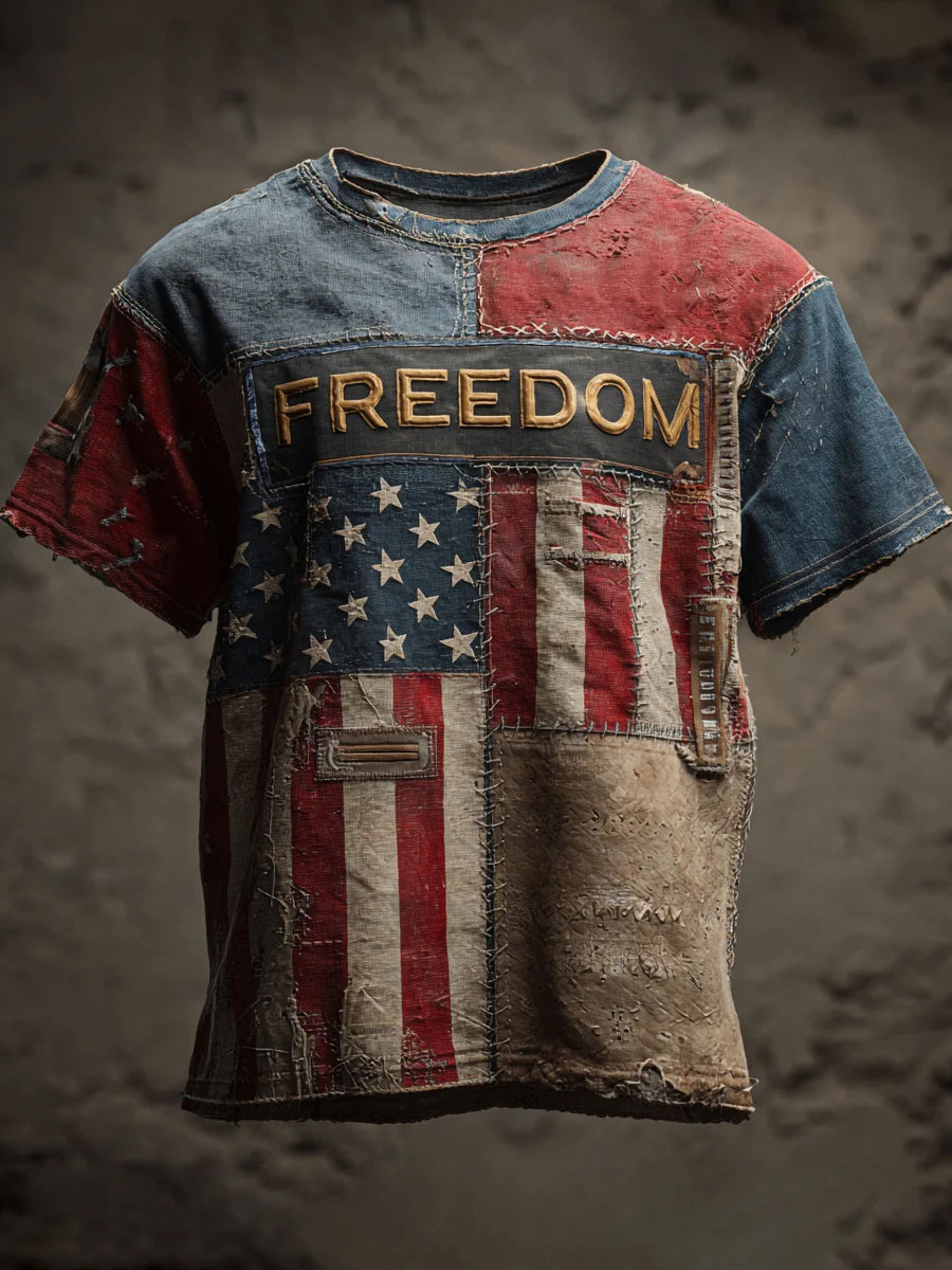 Men's Freedom Printed Casual T-shirt