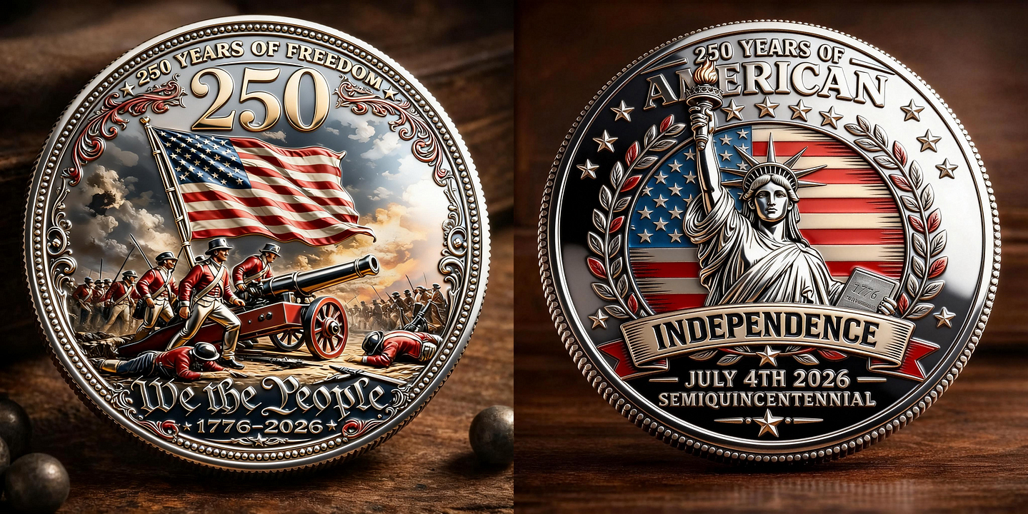 🏆Flash Sale 60% OFF -“250 Years of Freedom” – America Semiquincentennial Commemorative Coin (1776–2026) 🇺🇸🪙